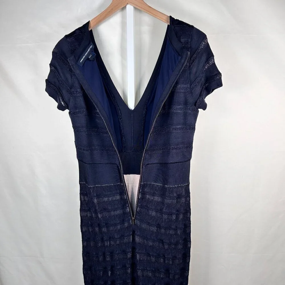 French Connection Size 12 Dress Navy Stretch Work